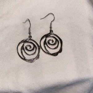 Elegant Silver Swirl Earrings
